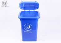 De blauwe en Gele Bakken van het 50 Liter Plastic Vuilnis met Dolly Vierwielig Recycling
