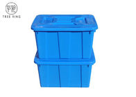 C614l Stapelbare Blauwe Plastic Opslagdozen met Deksels/Dekking 670 * 490 * 390 Mm