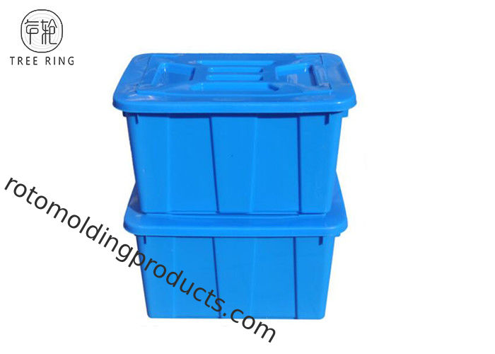 C614l Stapelbare Blauwe Plastic Opslagdozen met Deksels/Dekking 670 * 490 * 390 Mm