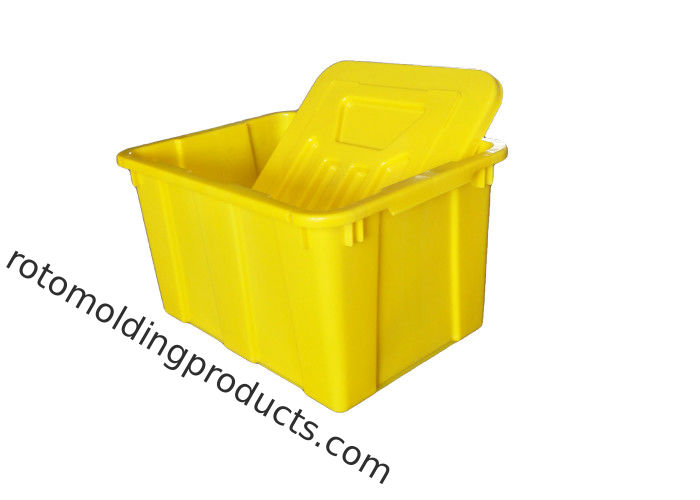 Gele Gekleurde Plastic Bakken met Deksels voor Commercieel Curbside-Recycling