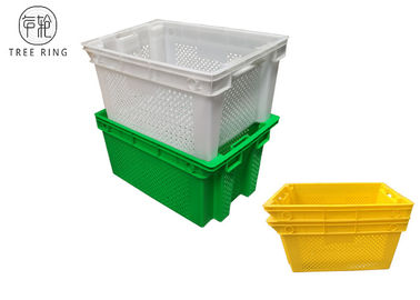Gekleurde Euro Geperforeerde Hygiënische Plastic Verpakkingskratten 630 * 420 * 315 Mm HDPE