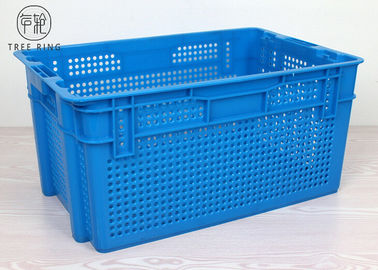 Gekleurde Euro Geperforeerde Hygiënische Plastic Verpakkingskratten 630 * 420 * 315 Mm HDPE
