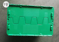 Gerecycleerde Groene Plastic Opslagdozen met Scharnierende Deksels, Dekselscontainer In bijlage 500 X 330 X 236mm