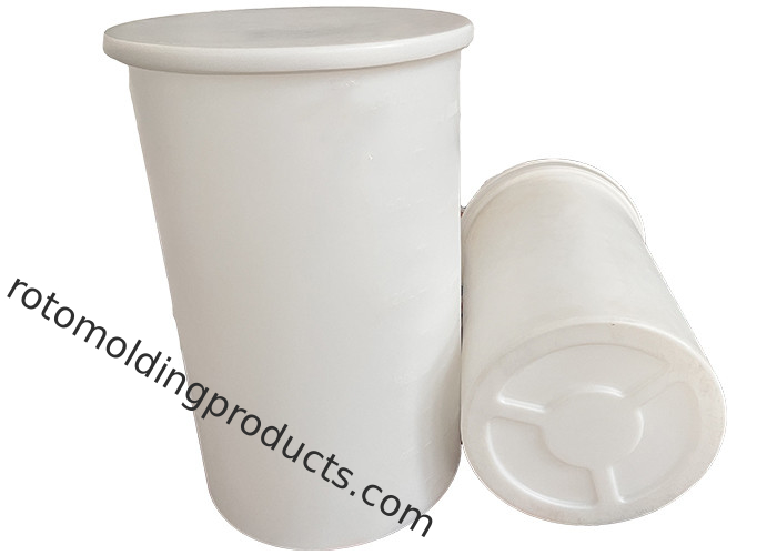 300L cilindrische LLDPE Chem Tainer Plastic Open Top Tank met deksel voor voedsel en medicijnen