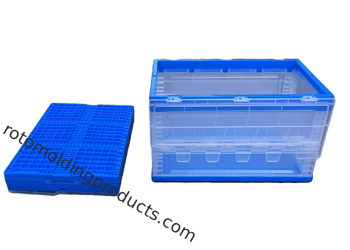 HDPE-opvouwbare verhuisdozen opvouwbare kratten met bevestigde deksels voor textielstof
