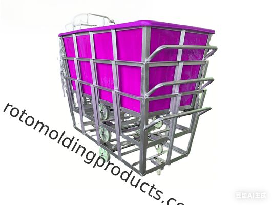 2866 lbs 1300L Rotomolded LLDPE Stoffkar | Heavy-Duty Textielkar met Dubbele Duwhandvatten & 1200 kg Laadvermogen